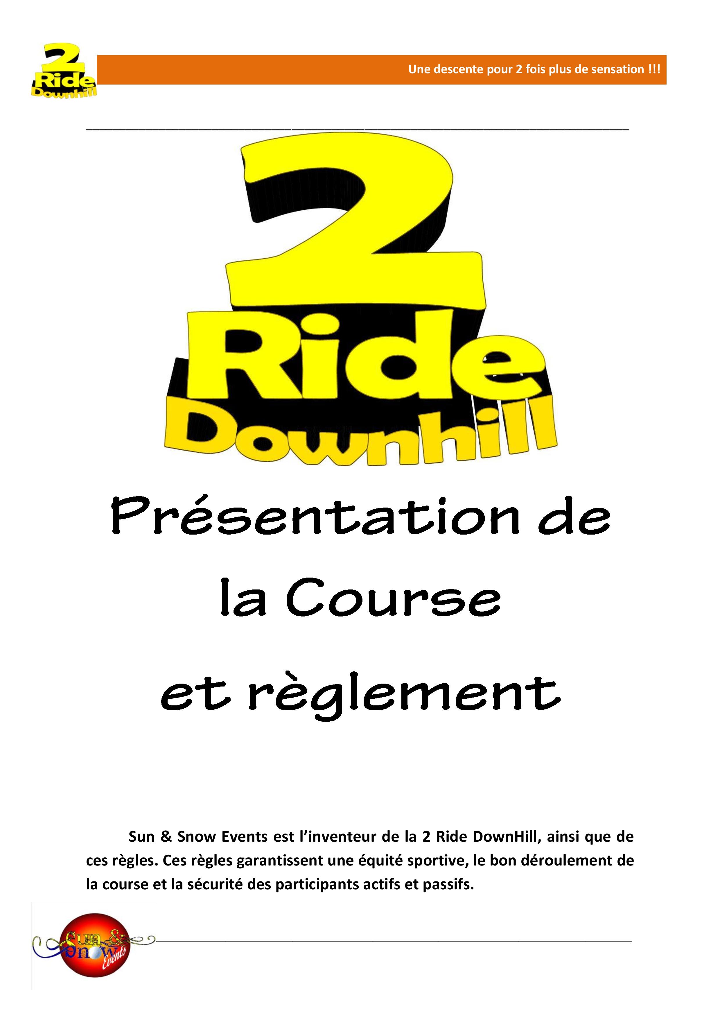 Reglement de la Course